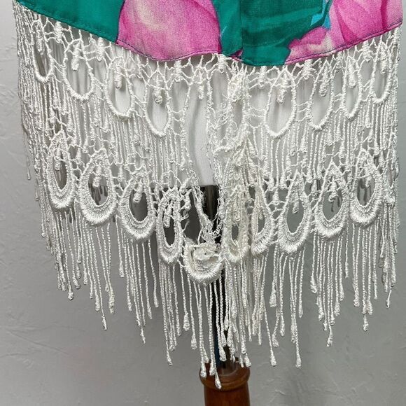 Show Me Your Mumu Lei Bay Floral Sleeveless Crochet Trim Top Medium - Picture 3 of 6